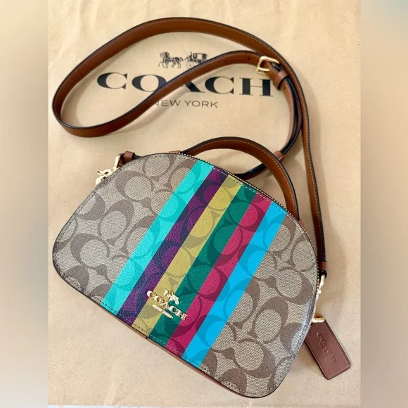 Coach Serena Satchel In Signature Canvas With Stripe. - Picture 4 of 16